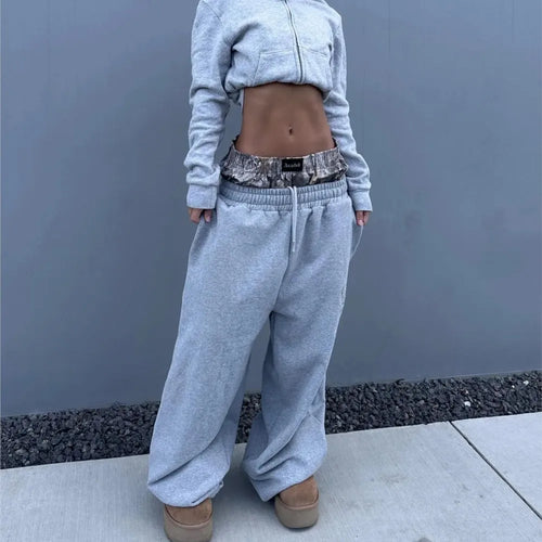 Y2K Camo Baggy Sweatpants